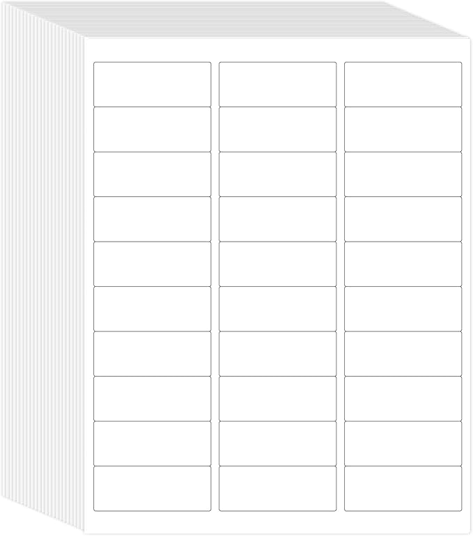L LIKED Printable Address Labels, 1" x 2 - 5/8", 15000 Labels, 30 per Sheet, Blank Mailing Labels for Envelopes (500 Sheets) | Laser Inkjet Printer Labels - TrueDesk