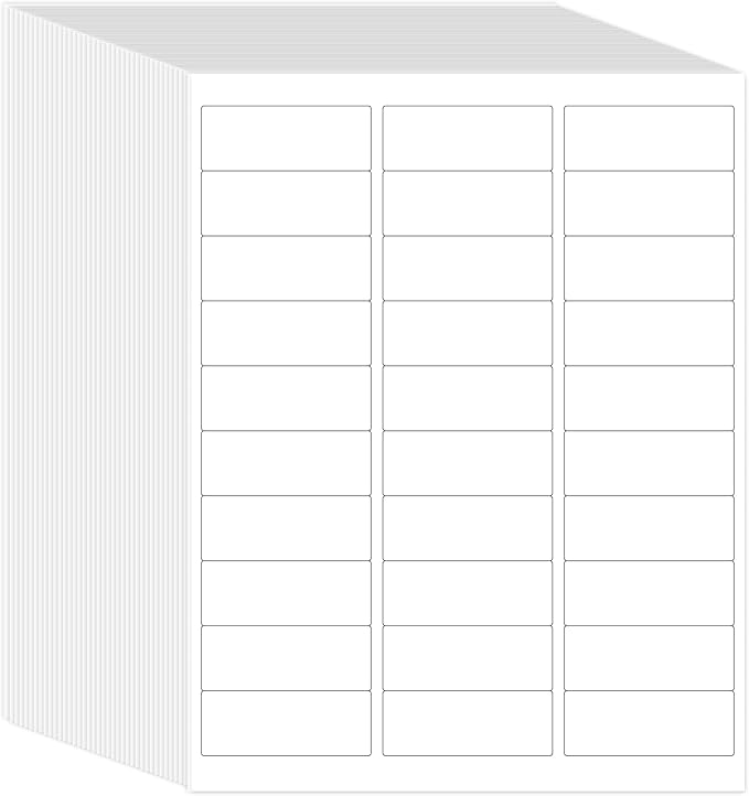 L LIKED Printable Address Labels, 1" x 2 - 5/8", 45,000 Labels, 30 per Sheet, Mailing Labels for Envelopes, Inkjet/Laser Printer Compatible (1500 Sheets) | Laser Inkjet Printer Labels - TrueDesk