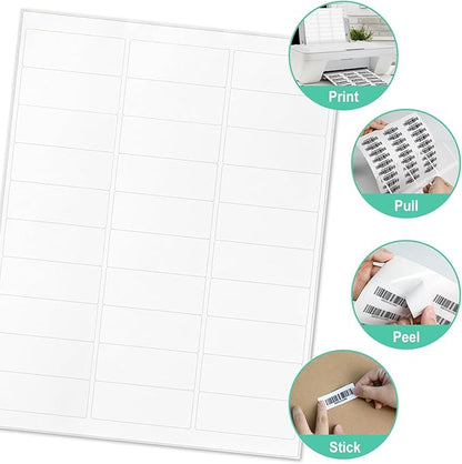 L LIKED Printable Address Labels, 1" x 2 - 5/8", 900 Labels, 30 per Sheet, Mailing Labels for Envelopes (30 Sheets) | Laser Inkjet Printer Labels - TrueDesk