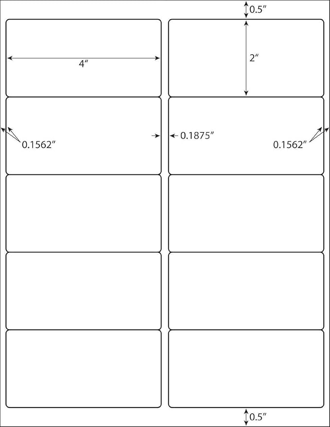 LabelMore 10 up Labels 2'' x 4" Shipping Address Labels for Laser and Inkjet Printers (4,000 Sheets, 40,000 Labels) | Laser Inkjet Printer Labels - TrueDesk