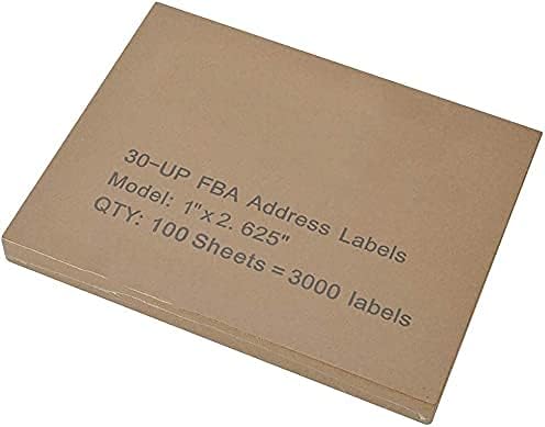 LabelMore 30 up Labels 1" X 2 - 5/8" Shipping Address FBA Label for Laser and Inkjet Printers (1,000 Sheets, 30,000 Labels) | Laser Inkjet Printer Labels - TrueDesk