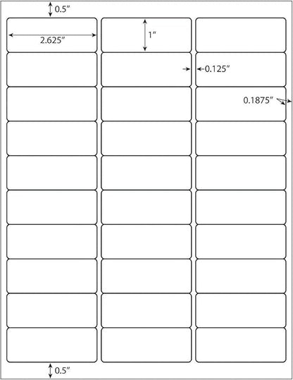 LabelMore 30 up Labels 1" X 2 - 5/8" Shipping Address FBA Label for Laser and Inkjet Printers (5000 Sheets / 150000 Labels) | Laser Inkjet Printer Labels - TrueDesk