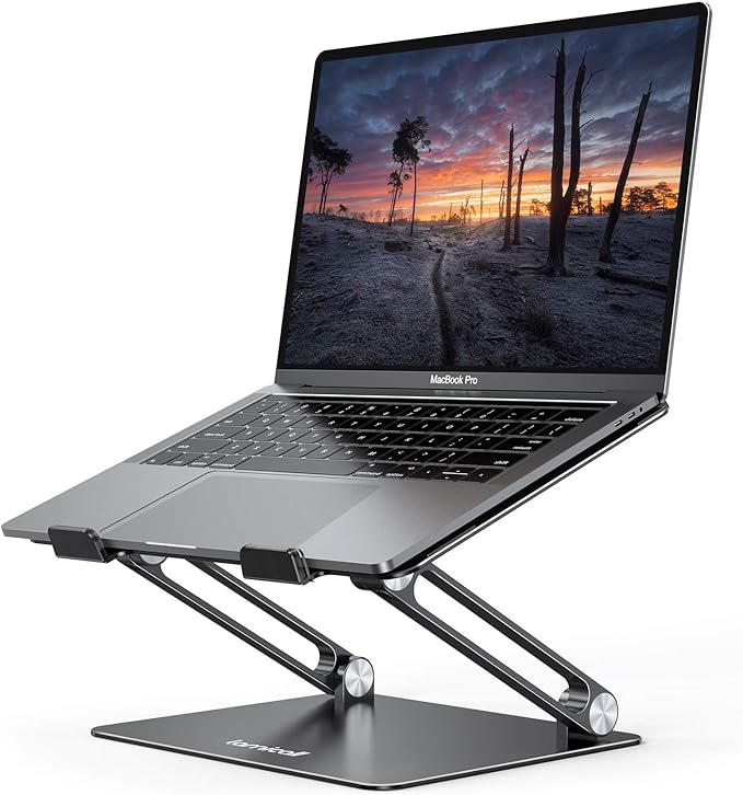 Lamicall Adjustable Laptop Stand, Portable Laptop Riser, Aluminum Laptop Stand for Desk Foldable, Ergonomic Computer Notebook Stand Holder for MacBook Air Pro, Dell XPS, HP (10 - 17.3'') - Black | Stands - TrueDesk