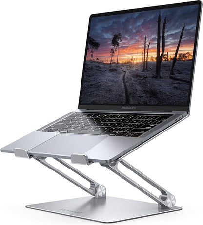 Lamicall Adjustable Laptop Stand, Portable Laptop Riser, Aluminum Laptop Stand for Desk Foldable, Ergonomic Computer Notebook Stand Holder for MacBook Air Pro, Dell XPS, HP (10 - 17.3'') Gift - Silver | Stands - TrueDesk