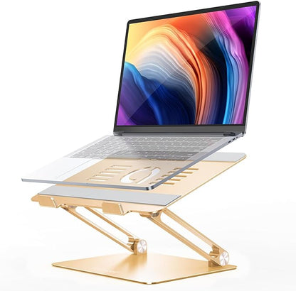 Lamicall Adjustable Laptop Stand, Portable Laptop Riser, Aluminum Laptop Stand for Desk Foldable, Ergonomic Computer Notebook Stand Holder for MacBook Air Pro, Dell XPS, HP (10 - 17.3'') - Gold | Stands - TrueDesk