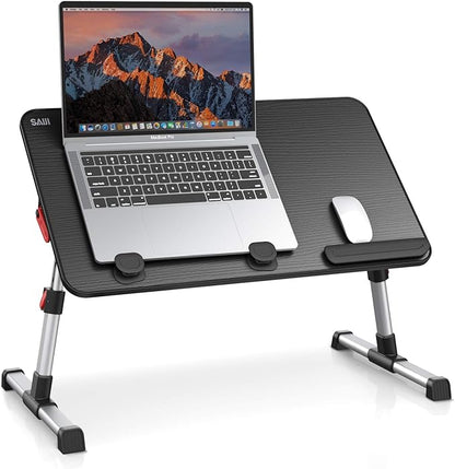 Laptop Desk Table, SAIJI Adjustable Laptop Stand, Portable Lap Desks with Foldable Legs, Notebook Standing Breakfast Tray Reading Desk for Sofa Couch Bed Floor (Black,Medium Size) | Lap Desks - TrueDesk