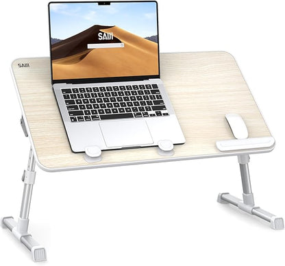 Laptop Desk Table, SAIJI Adjustable Laptop Stand, Portable Lap Desks with Foldable Legs, Notebook Standing Breakfast Tray Reading Desk for Sofa Couch Bed Floor (Teak,Medium Size) | Lap Desks - TrueDesk