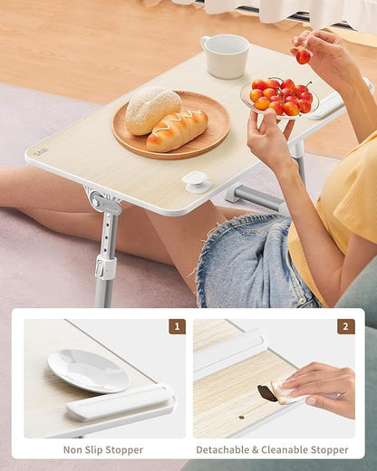 Laptop Desk Table, SAIJI Adjustable Laptop Stand, Portable Lap Desks with Foldable Legs, Notebook Standing Breakfast Tray Reading Desk for Sofa Couch Bed Floor (Teak,Medium Size) | Lap Desks - TrueDesk