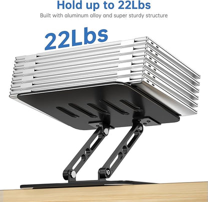 Laptop Stand for Desk Adjustable Computer Stand with 360 Rotating Base Ergonomic Laptop Riser Mount for Desk Foldable Protable Computer Desk Fits with MacBook Pro Air, Black | Stands - TrueDesk