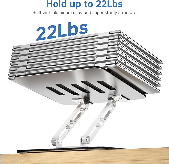 Laptop Stand for Desk Adjustable Computer Stand with 360 Rotating Base Ergonomic Laptop Riser Mount for Desk Foldable Protable Computer Desk Fits with MacBook Pro Air, Rectangle | Stands - TrueDesk