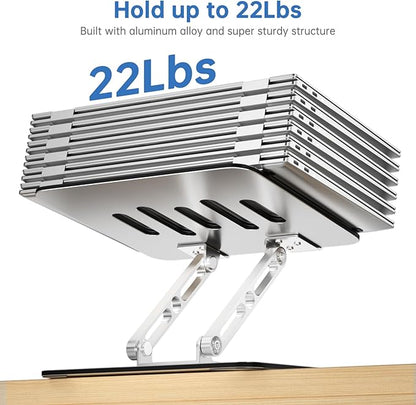 Laptop Stand for Desk Adjustable Computer Stand with 360 Rotating Base Ergonomic Laptop Riser Mount for Desk Foldable Protable Computer Desk Fits with MacBook Pro Air, Rectangle | Stands - TrueDesk