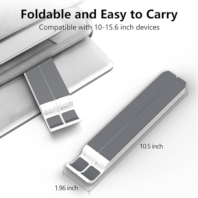 Laptop Stand for Desk, Adjustable Laptop Riser Foldable Portable Laptop Holder, Ventilated Cooling Notebook Stand for 10 - 15.6” Laptop,Tablet - White | Mounts - TrueDesk
