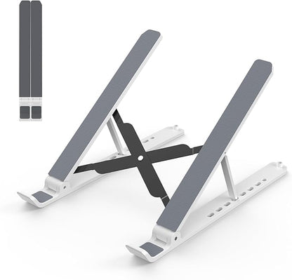 Laptop Stand for Desk, Adjustable Laptop Riser Foldable Portable Laptop Holder, Ventilated Cooling Notebook Stand for 10 - 15.6” Laptop,Tablet - White | Mounts - TrueDesk