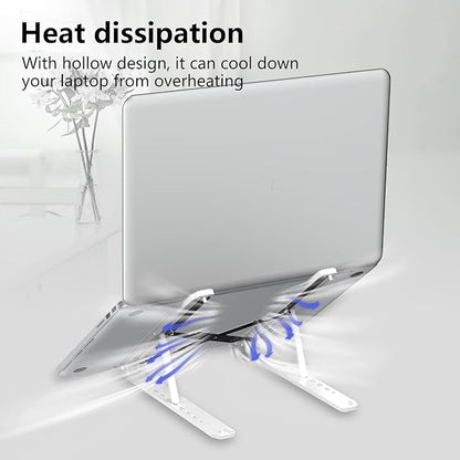 Laptop Stand for Desk, Adjustable Laptop Riser Foldable Portable Laptop Holder, Ventilated Cooling Notebook Stand for 10 - 15.6” Laptop,Tablet - White | Mounts - TrueDesk