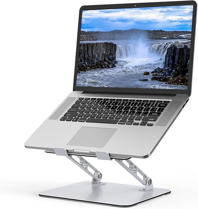 Laptop Stand for Desk, Adjustable Laptop Riser, Metal Foldable Computer Stand Holder Portable Notebook Mount, Ventilated Cooling Printer Stand Compatible with 10 - 15.6” Laptops | Stands - TrueDesk