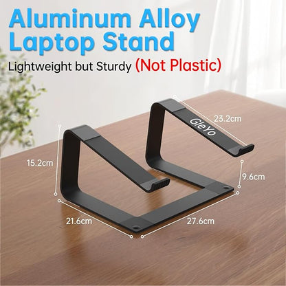 Laptop Stand for Desk Detachable Aluminum Computer Riser Portable Metal Notebook Printer Stand Holder Compatible with MacBook Air, Pro, Dell, HP, Lenovo and All 10 - 16" Laptops, Black | Stands - TrueDesk