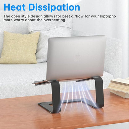 Laptop Stand for Desk Detachable Aluminum Computer Riser Portable Metal Notebook Printer Stand Holder Compatible with MacBook Air, Pro, Dell, HP, Lenovo and All 10 - 16" Laptops, Black | Stands - TrueDesk