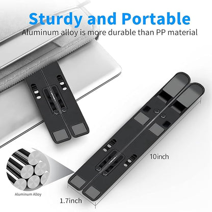 Laptop Stand for Desk, Ergonomic Design Adjustable Aluminum Foldable Portable Computer Stand, Compatible with MacBook Air Pro, HP, Lenovo, Dell, More 10 - 15.6”Inch and Tablets (Black) | Stands - TrueDesk