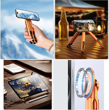 Laptop Stand for Desk, Foldable Aluminum Alloy Magnetic Computer Riser, Ergonomic 8 - Level Adjustable Height Travel Laptop Holder,Multi - Functional Stand for 10–16"Laptop,4–13" Tablet and Phone | Stands - TrueDesk