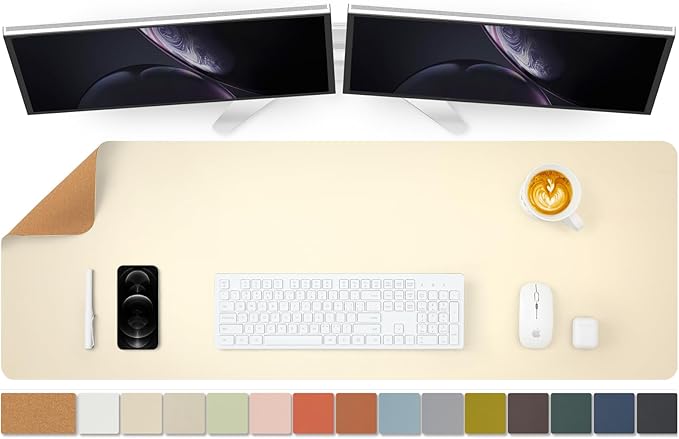 Large Cork Desk Mat - 47.2"x 17" Desk Pad for Office and Home - Ideal for Large Mouse Pad and Desk Mats on Top of Desks(Beige) | Mouse Pads - TrueDesk