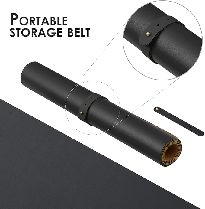 Large Cork Desk Mat - 47.2"x 17" Desk Pad for Office and Home - Ideal for Large Mouse Pad and Desk Mats on Top of Desks(Black) | Mouse Pads - TrueDesk