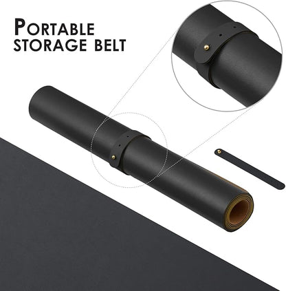 Large Cork Desk Mat - 47.2"x 17" Desk Pad for Office and Home - Ideal for Large Mouse Pad and Desk Mats on Top of Desks(Black) | Mouse Pads - TrueDesk