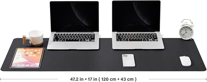 Large Cork Desk Mat - 47.2"x 17" Desk Pad for Office and Home - Ideal for Large Mouse Pad and Desk Mats on Top of Desks(Black) | Mouse Pads - TrueDesk