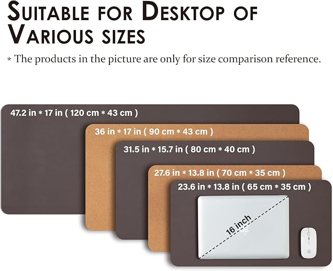 Large Cork Desk Mat - 47.2"x 17" Desk Pad for Office and Home - Ideal for Large Mouse Pad and Desk Mats on Top of Desks(Coffee) | Mouse Pads - TrueDesk
