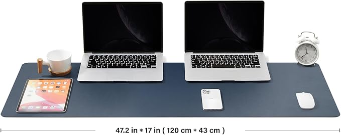 Large Cork Desk Mat - 47.2"x 17" Desk Pad for Office and Home - Ideal for Large Mouse Pad and Desk Mats on Top of Desks(Dark Blue) | Mouse Pads - TrueDesk