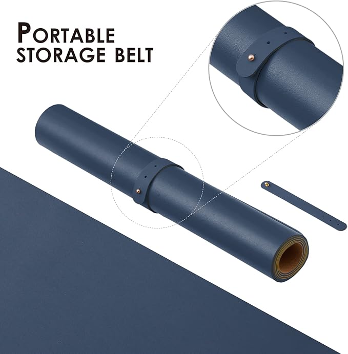 Large Cork Desk Mat - 47.2"x 17" Desk Pad for Office and Home - Ideal for Large Mouse Pad and Desk Mats on Top of Desks(Dark Blue) | Mouse Pads - TrueDesk