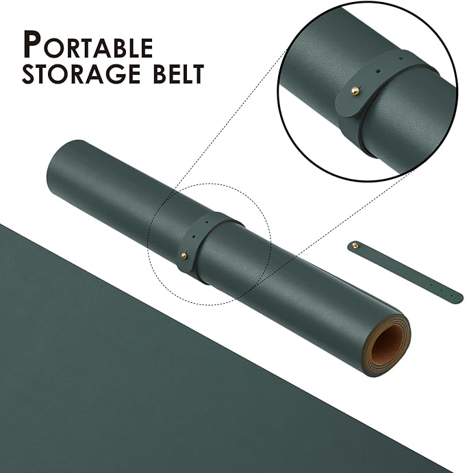 Large Cork Desk Mat - 47.2"x 17" Desk Pad for Office and Home - Ideal for Large Mouse Pad and Desk Mats on Top of Desks(Dark Green) | Mouse Pads - TrueDesk