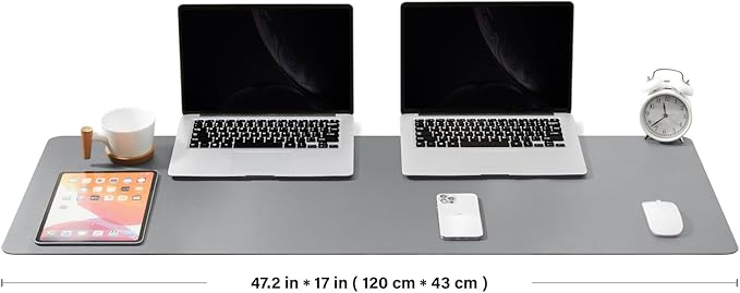 Large Cork Desk Mat - 47.2"x 17" Desk Pad for Office and Home - Ideal for Large Mouse Pad and Desk Mats on Top of Desks(Gray) | Desk Pads Blotters - TrueDesk