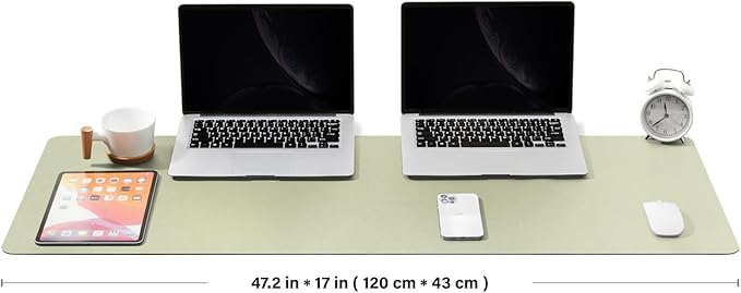 Large Cork Desk Mat - 47.2"x 17" Desk Pad for Office and Home - Ideal for Large Mouse Pad and Desk Mats on Top of Desks(Light Green) | Mouse Pads - TrueDesk