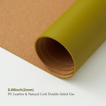 Large Cork Desk Mat - 47.2"x 17" Desk Pad for Office and Home - Ideal for Large Mouse Pad and Desk Mats on Top of Desks(Olive Green) | Mouse Pads - TrueDesk