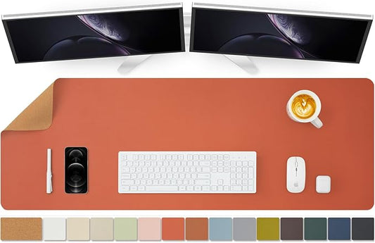 Large Cork Desk Mat - 47.2"x 17" Desk Pad for Office and Home - Ideal for Large Mouse Pad and Desk Mats on Top of Desks(Orange) | Mouse Pads - TrueDesk