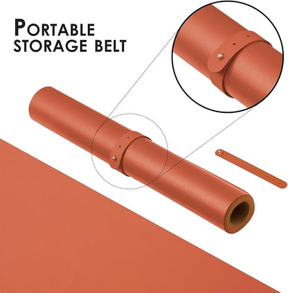 Large Cork Desk Mat - 47.2"x 17" Desk Pad for Office and Home - Ideal for Large Mouse Pad and Desk Mats on Top of Desks(Orange) | Mouse Pads - TrueDesk