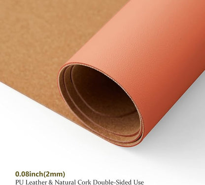 Large Cork Desk Mat - 47.2"x 17" Desk Pad for Office and Home - Ideal for Large Mouse Pad and Desk Mats on Top of Desks(Orange) | Mouse Pads - TrueDesk