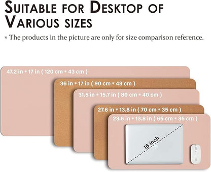 Large Cork Desk Mat - 47.2"x 17" Desk Pad for Office and Home - Ideal for Large Mouse Pad and Desk Mats on Top of Desks(Pink) | Mouse Pads - TrueDesk