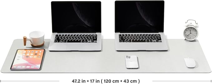 Large Cork Desk Mat - 47.2"x 17" Desk Pad for Office and Home - Ideal for Large Mouse Pad and Desk Mats on Top of Desks(White) | Mouse Pads - TrueDesk