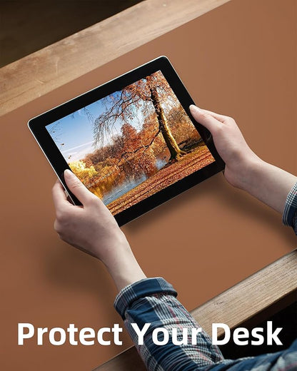 Large Desk Mat 55" x 17"Leather Desk Pad Protector,Mouse Pad,Office Desk Mat, Non - Slip PU Leather Desk Blotter,Waterproof Keyboard mat for Office/Home/Decor (Brown) | Desk Pads Blotters - TrueDesk