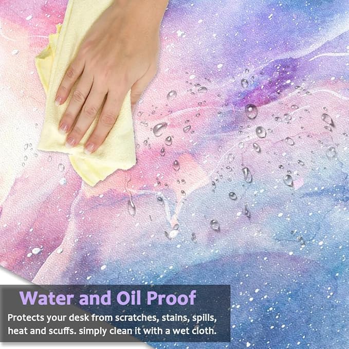 Large Desk Mat, Dual Side PU Leather Waterproof Mousepad Desk Pad, Desk Protector Writing Pads Desk Accessories for Office and Home (D - Starry Sky, 24''X14'') | Desk Pads Blotters - TrueDesk