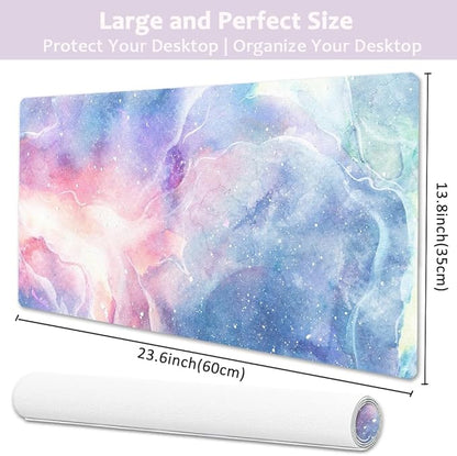 Large Desk Mat, Dual Side PU Leather Waterproof Mousepad Desk Pad, Desk Protector Writing Pads Desk Accessories for Office and Home (D - Starry Sky, 24''X14'') | Desk Pads Blotters - TrueDesk