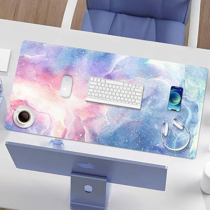 Large Desk Mat, Dual Side PU Leather Waterproof Mousepad Desk Pad, Desk Protector Writing Pads Desk Accessories for Office and Home (D - Starry Sky, 24''X14'') | Desk Pads Blotters - TrueDesk