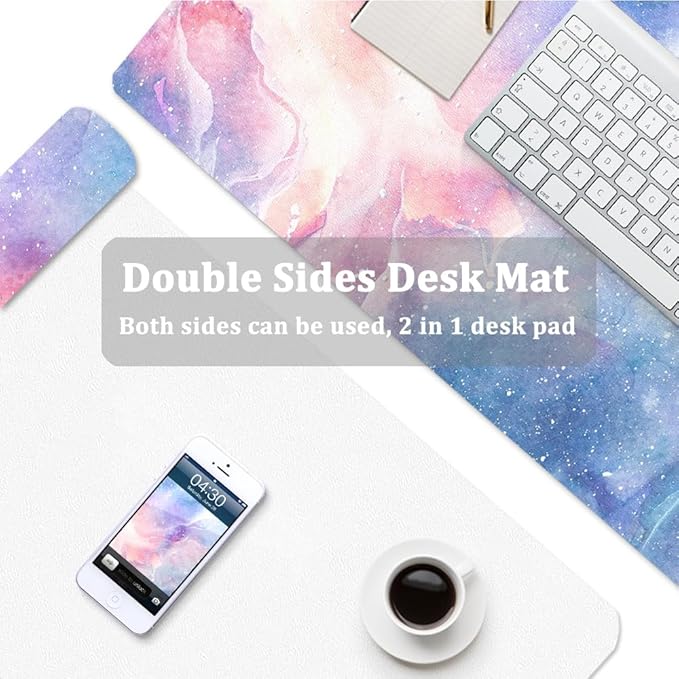Large Desk Mat, Dual Side PU Leather Waterproof Mousepad Desk Pad, Desk Protector Writing Pads Desk Accessories for Office and Home (D - Starry Sky, 24''X14'') | Desk Pads Blotters - TrueDesk