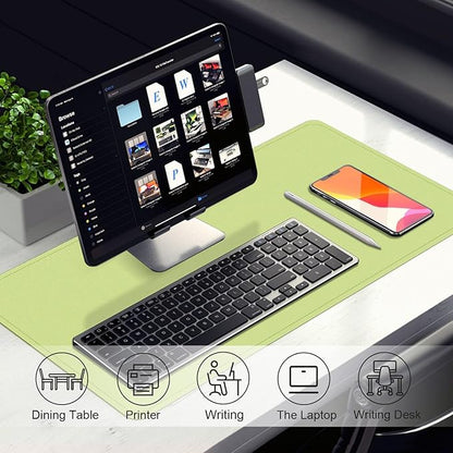 Large Desk Pad 47.2" x 17", Leather Desk Mat Protector, Non - Slip PU Leather Desk Blotter Pad, Large Mouse Keyboard Mat, Waterproof Desk Cover Pad for Office & Home(Matcha Green) | Desk Pads Blotters - TrueDesk
