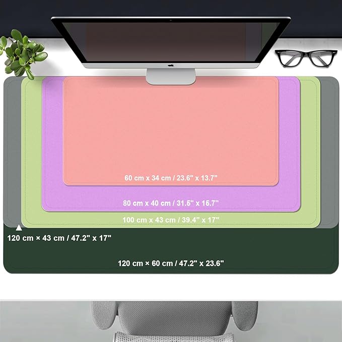 Large Desk Pad 47.2" x 17", Leather Desk Mat Protector, Non - Slip PU Leather Desk Blotter Pad, Large Mouse Keyboard Mat, Waterproof Desk Cover Pad for Office & Home(Sweet Pink) | Desk Pads Blotters - TrueDesk