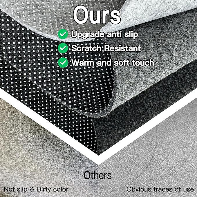 Large Felt Desk Mat, 35.4" x 15.7" Felt Desk Pad - Non - Slip Keyboard Mat & Mouse Pad for Office and Gaming, Water Resistant Desktop Protector for Computer, Home, Work (Light Gray) | Desk Pads Blotters - TrueDesk