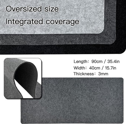 Large Felt Desk Mat, 35.4"X15.7" Felt Desk Pad - Non - Slip Keyboard Mat & Mouse Pad for Office and Gaming, Water Resistant Desktop Protector for Computer, Home, Work (Dark Gray) | Desk Pads Blotters - TrueDesk