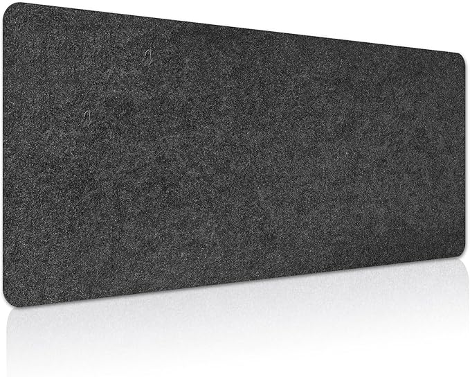 Large Felt Desk mat 36x12 inches, with Non - Slip Full Desk Mouse Pad,Office Computer Desk Mat for Keyboard,Felt Desk Mat for Desk Pad Protector (Dark Gray) | Desk Pads Blotters - TrueDesk