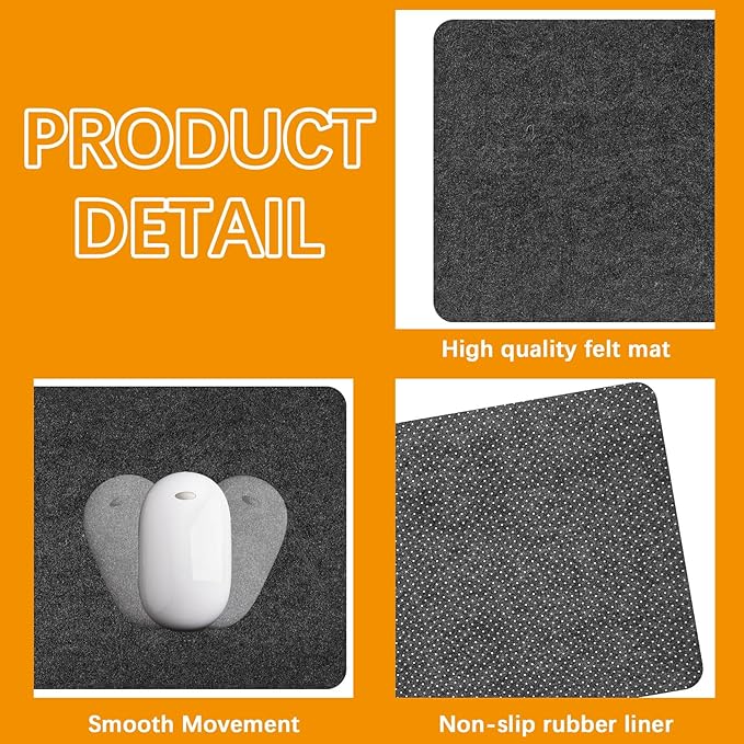 Large Felt Desk mat, 40''x16'' with Non - Slip Full Desk Mouse Pad,Office Computer Desk for Keyboard Mat,Felt Desk Mat for Desk Pad Protector（100x40cm） | Mouse Pads - TrueDesk